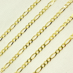 Load image into Gallery viewer, Solid Yellow Gold Flat Figaro Chain by Foot