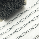 Load image into Gallery viewer, Black Rhodium Sterling Silver Diamond Cut Oval Link Chain
