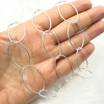 Load image into Gallery viewer, Y26SS. Sterling Silver Diamond Cut Oval Link Chain