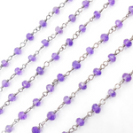 Load image into Gallery viewer, Amethyst Gemstone Oxidized 925 Sterling Silver Wire Chain