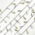 Load image into Gallery viewer, Pyrite and CZ Pear Shape Dangle Wire Chain.