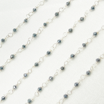 Load image into Gallery viewer, Hematite 925 Sterling Silver Wire Wrap Chain.