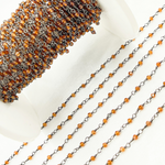 Load image into Gallery viewer, Hessonite Oxidized Wire Chain.