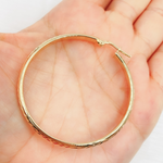 Load image into Gallery viewer, 14K Solid Gold Hollow Diamond Cut Hoop
