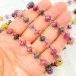 Load image into Gallery viewer, Multi Sapphire Oxidized Wire Chain. MSA17