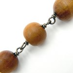 Load image into Gallery viewer, Wood Round Shape Wire Wrap Chain