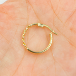 Load image into Gallery viewer, 14K Solid Gold Hoop with Flat and Curb section
