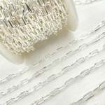 Load image into Gallery viewer, V184SS. 925 Sterling Silver Diamond Cut Paperclip Link Chain