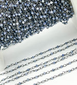 Load image into Gallery viewer, Coated Blue Quartz Wire Wrap Chain. CQU18