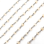 Load image into Gallery viewer, Pink Chalcedony Black Rhodium 925 Sterling Silver Wire Chain