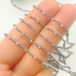 Load image into Gallery viewer, Coated Multi Moonstone Oxidized Wire Chain.