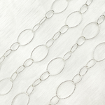 Load image into Gallery viewer, 925 Sterling Silver Diamond Cut 1 Big & 3 Small Oval Link Chain