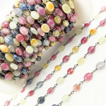 Load image into Gallery viewer, Multi Sapphire Oval Shape Oxidized Wire Chain