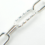 Load image into Gallery viewer, Sterling Silver Diamond Cut & 3 Smooth Links Paper Clip Chain