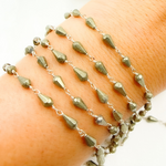 Load image into Gallery viewer, Pyrite 925 Sterling Silver Wire Chain