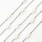 Load image into Gallery viewer, Freshwater Pearl Oxidized Wire Chain.