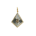 Load image into Gallery viewer, 925 Sterling Silver Black Rhodium with Diamonds Diamond Shape Charm.
