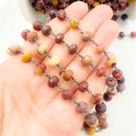 Load image into Gallery viewer, Mookaite Oxidized 925 Sterling Silver Wire Chain