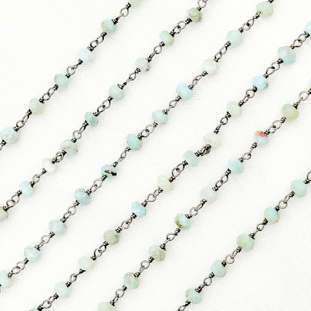 Larimar Oxidized Wire Chain.