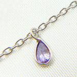 Load image into Gallery viewer, Purple Color Cubic Zirconia Pear Shape Dangle Chain