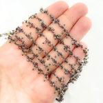 Load image into Gallery viewer, Multi Tunduru Sapphire Cluster Dangle Oxidized Wire Chain.