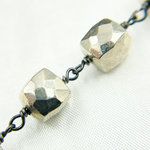Load image into Gallery viewer, Steel Pyrite Cube Shape Oxidized Wire Chain.