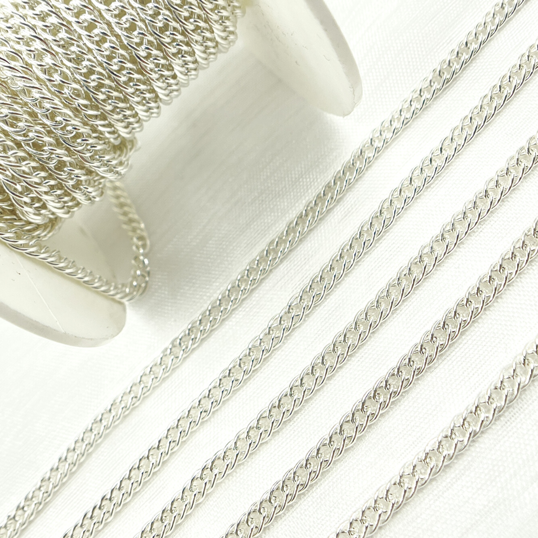 925 Sterling Silver Double Curb Chain