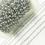 Load image into Gallery viewer, Coated Prehnite Oxidized 925 Sterling Silver Wire Chain