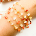 Load image into Gallery viewer, Fire Opal Gold Plated Wire Chain