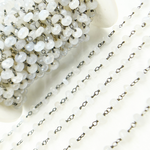 Load image into Gallery viewer, Coated Natural Chalcedony Oxidized Wire Chain