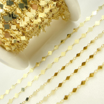 Load image into Gallery viewer, Gold Plated 925 Sterling Silver Diamond Dangle Square Link Chain.