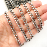 Load image into Gallery viewer, Oxidized Sterling Silver Curb Link Chain