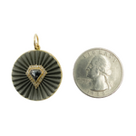 Load image into Gallery viewer, Black Rhodium Sterling Silver, Diamonds and Fancy Diamonds Circle Pendant