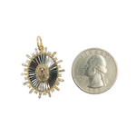 Load image into Gallery viewer, 925 Sterling Silver Black Rhodium with Diamonds Oval Shape Charm.