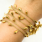Load image into Gallery viewer, Golden Pyrite Drop Dangle Gold Plated Wire Chain.