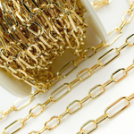 Load image into Gallery viewer, Gold Plated 925 Sterling Silver Flat Paper Clip Chain.