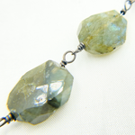 Load image into Gallery viewer, Labradorite Organic Shape Oxidized Wire Chain.