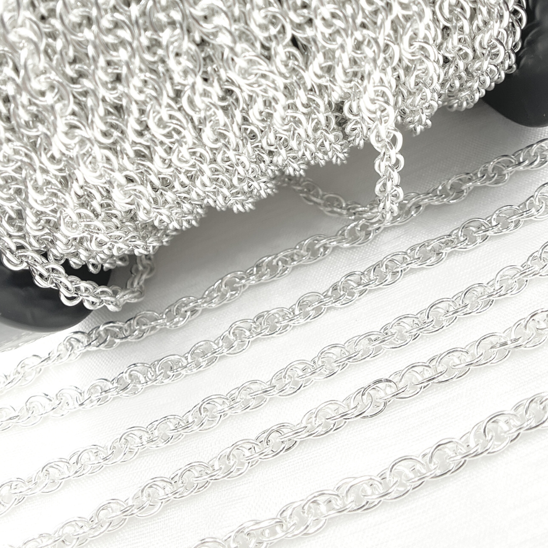 Y104SS. 925 Sterling Silver Hollow Rope Chain