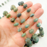 Load image into Gallery viewer, Chrysocolla Gold Plated Wire Chain