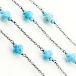 Load image into Gallery viewer, Turquoise Oxidized Connected Wire Chain.