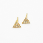 Load image into Gallery viewer, 14K Solid Gold and Diamonds Ray Earrings.