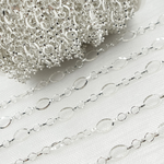 Load image into Gallery viewer, V178SS. Sterling Silver Diamond Cut Oval & 5 Flat Round Links Chain