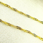 Load image into Gallery viewer, 14K Solid Two Tone Gold Singapore Chain
