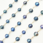 Load image into Gallery viewer, Peacock Pearl Round Shape 925 Sterling Silver Wire Chain