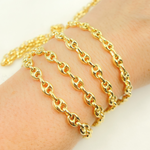 Load image into Gallery viewer, Gold Plated Sterling Silver Puff Marina Link Chain