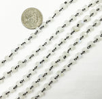 Load image into Gallery viewer, White Moonstone Oxidized Wire Chain.