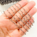 Load image into Gallery viewer, Coated Peach Moonstone Oxidized Wire Chain.