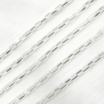 Load image into Gallery viewer, 925 Sterling Silver Round Smooth Rectangle Link Chain