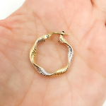Load image into Gallery viewer, GER32. 14K Solid Gold Twist Round Classic Earrings Circle Shape Hoop