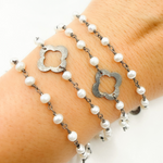 Load image into Gallery viewer, Pearl with Marquis Shape Oxidized Wire Chain